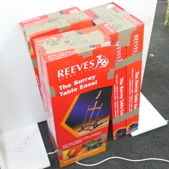 3 BOXES OF TABLE EASELS