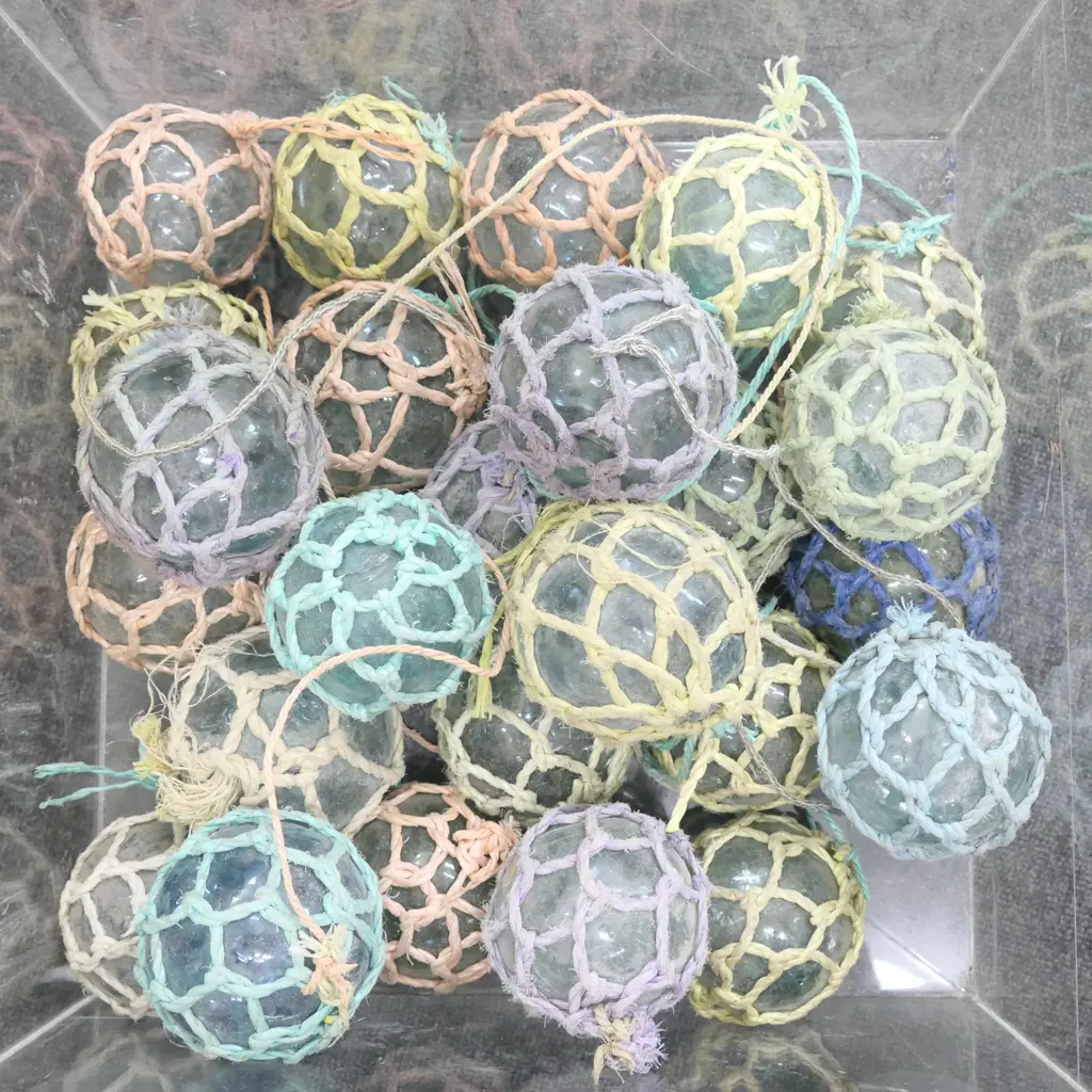 25 SMALL OLD GLASS FISHING FLOATS....  Image 1++