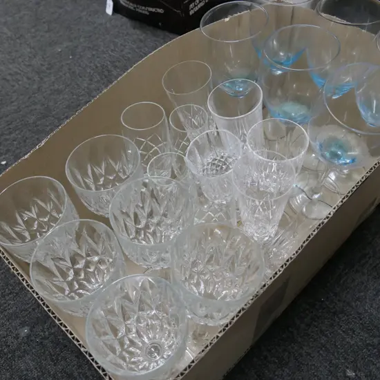 LOT ASST STEMMED GLASSWARE ETC