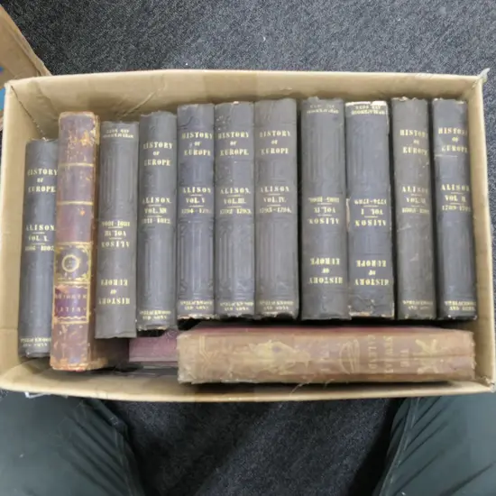 BOX LOT ANTIQUE BOOKS 'HISTORY OF EUROPE'