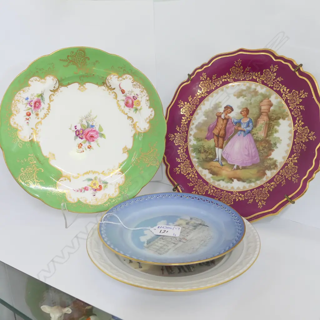 4 PLATES; LIMOGES, COALPORT, KPM, B&G Image 1++