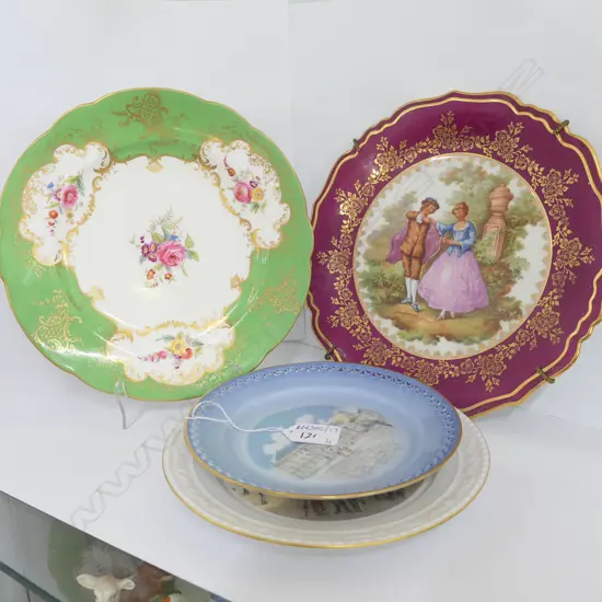 4 PLATES; LIMOGES, COALPORT, KPM, B&G