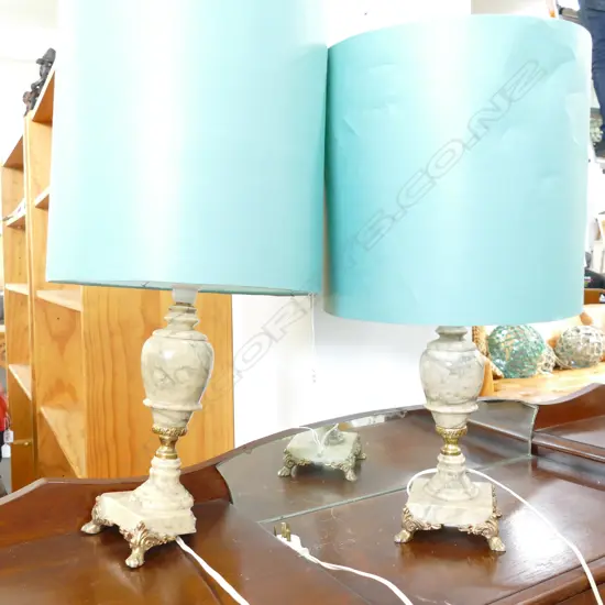 PAIR OF ALABASTER LAMPS 580MM H A/F