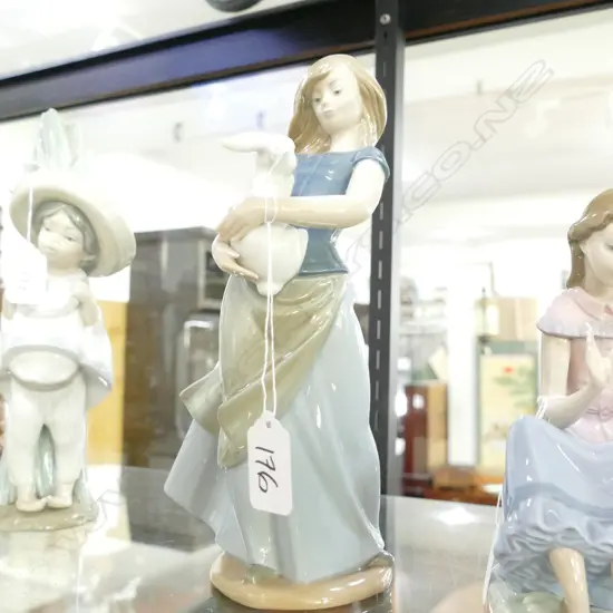 NAO BY LLADRO 'LADY HOLDING RABBIT' 270MM H