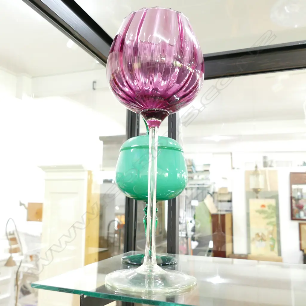 TALL GLASS GOBLET +LIDDED GLASS CONTAINER H 400 MM Image 1++