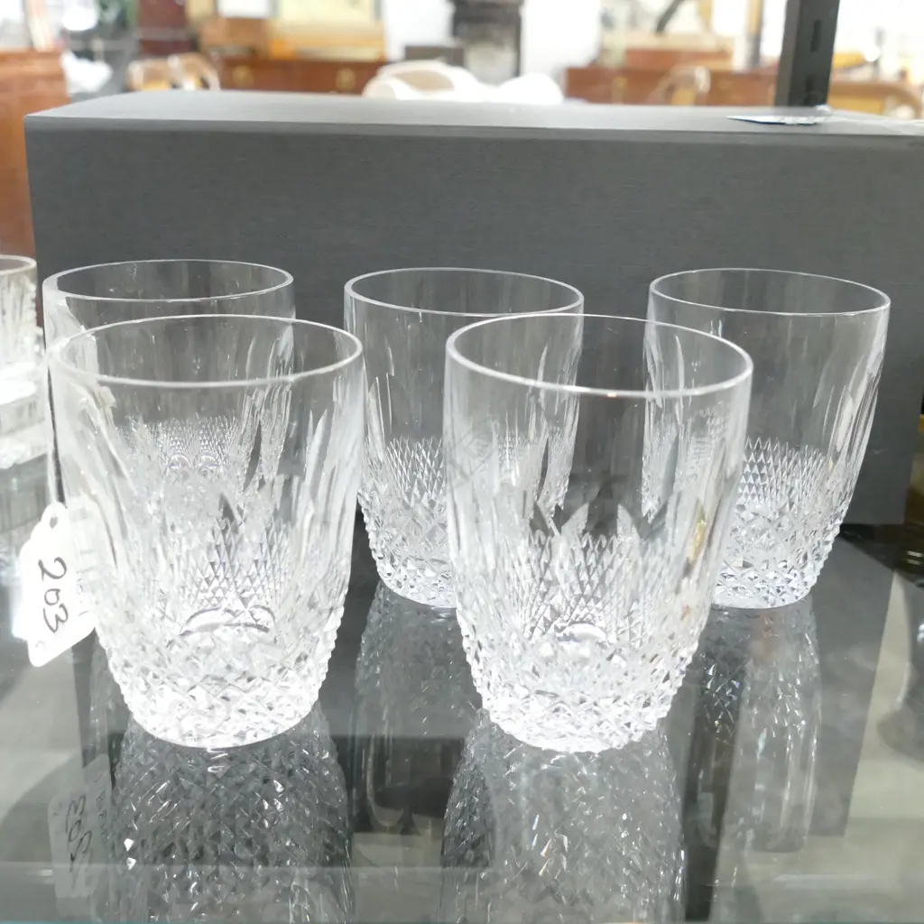 5 WATERFORD CRYSTAL COLLEEN PATTERN TUMBLERS Image 1++