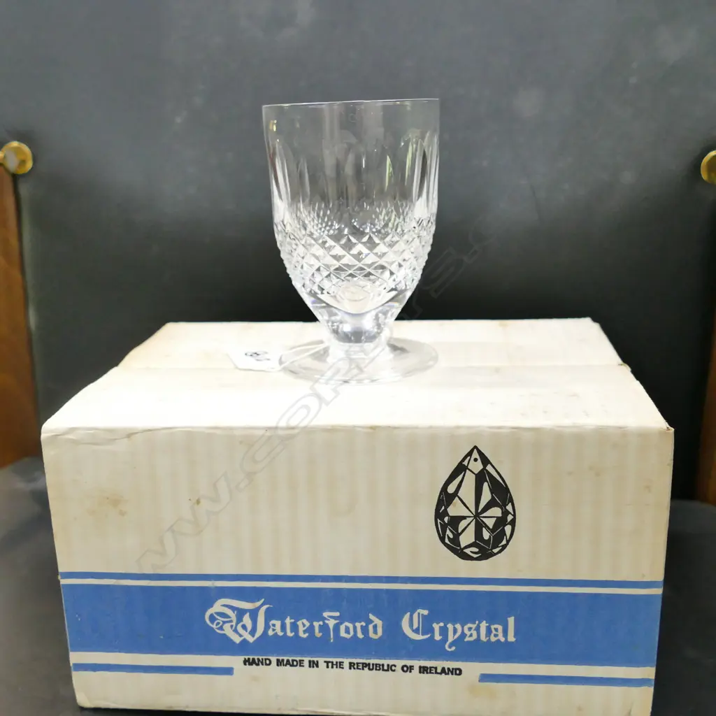 6 WATERFORD CRYSTAL COLLEEN PATTERN STEMMED JUICE GLASSES Image 1++