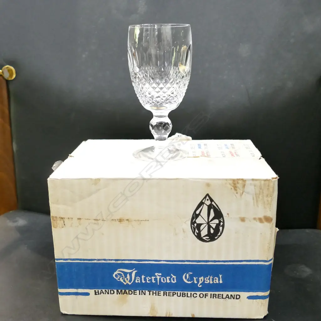 6 WATERFORD CRYSTAL COLLEEN PATTERN STEMMED PORT/SHERRY GLASSES Image 1++