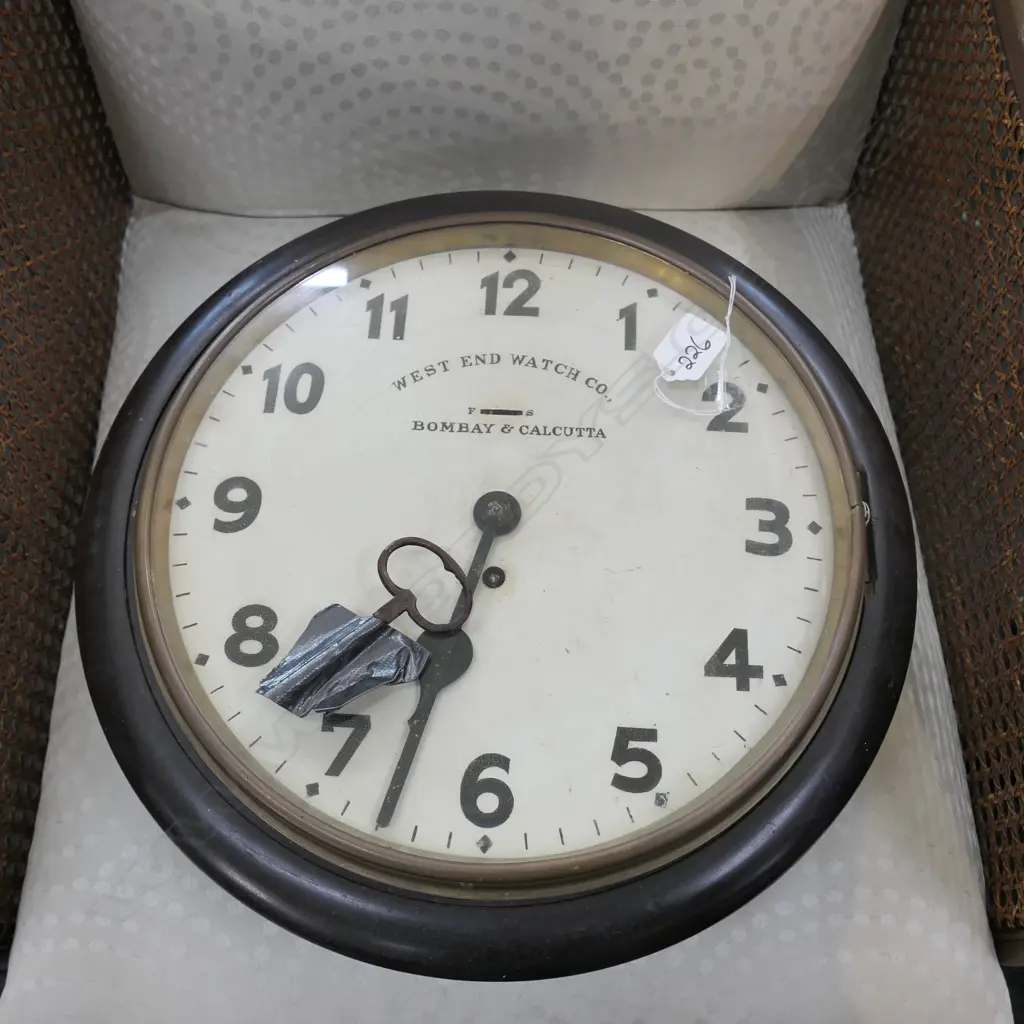 VINTAGE 'WEST END WATCH CO.' CIRCULAR WALL CLOCK Image 1++