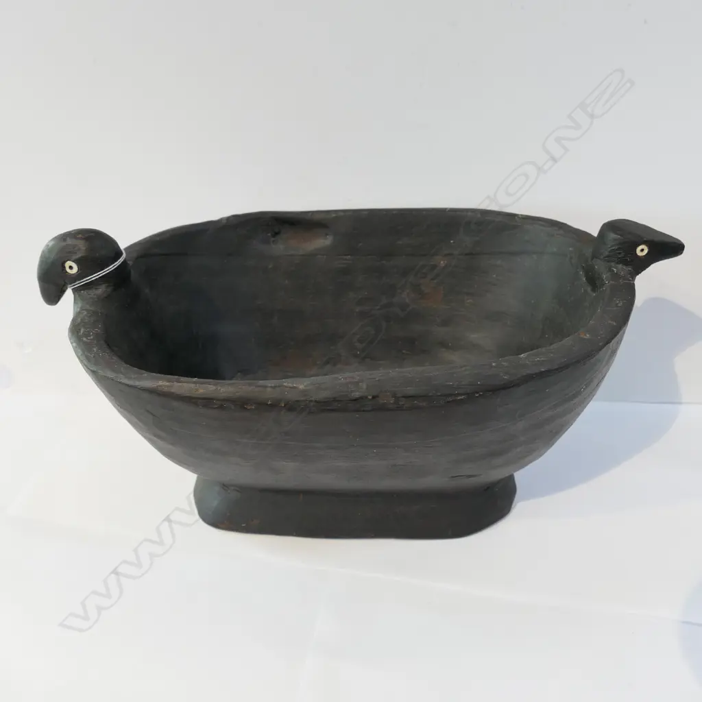 SOLOMON ISLANDS CEREMONIAL BOWL 310MM L Image 1++