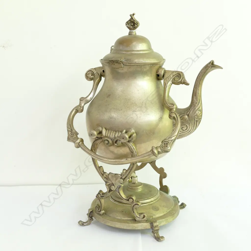 SILVER PLATE SPIRIT KETTLE ON STAND Image 1++
