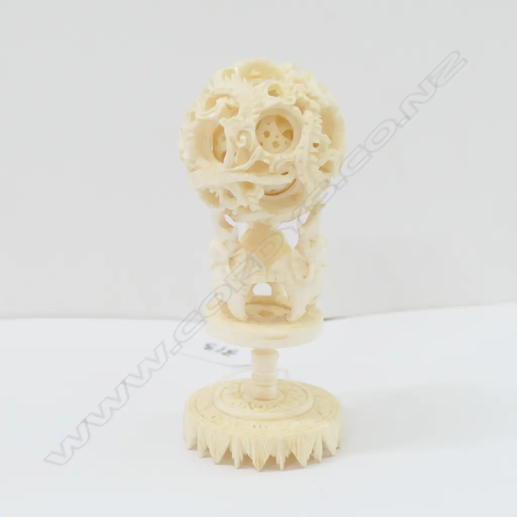 IVORY MYSTERY BALL AND STAND Image 1++