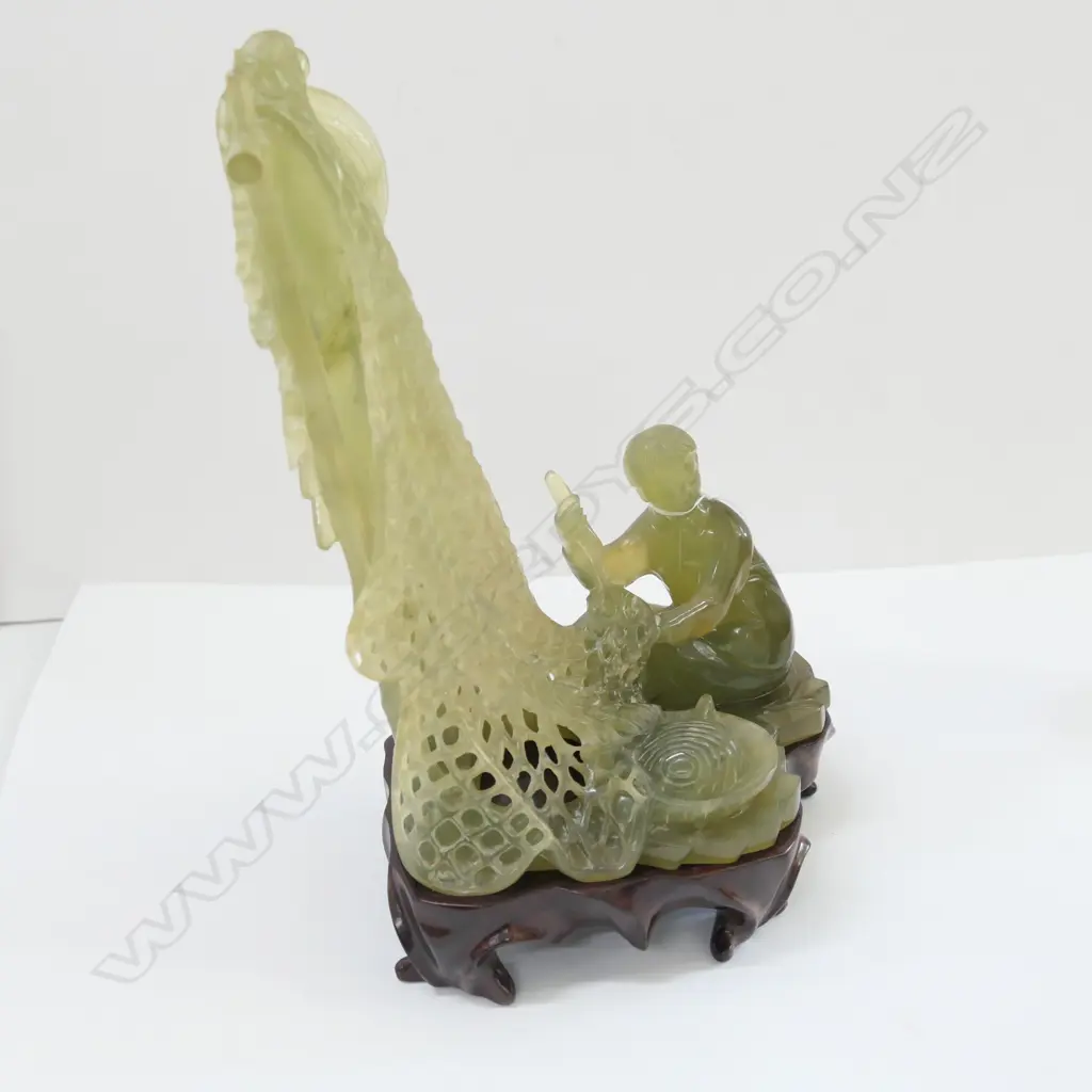 CHINESE JADE CARVING FIGURE REPAIRING NET FINE DETAIL A.F Image 1++