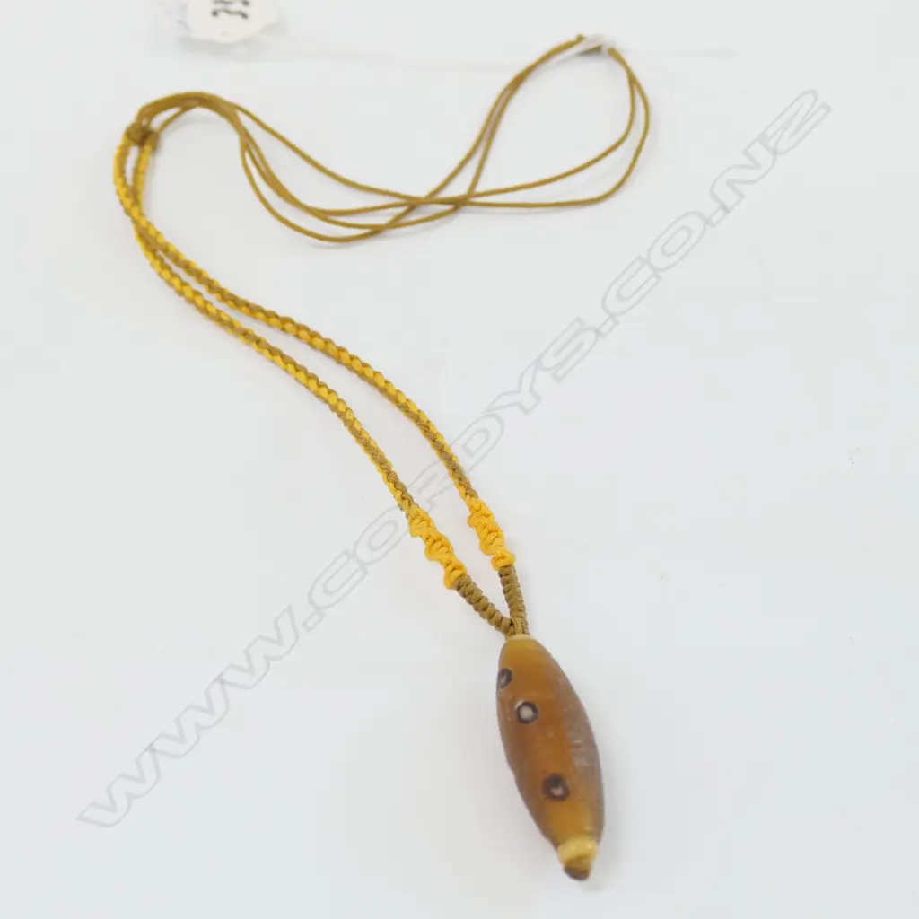 SULPHUR GLASS DZI BEAD  L.40mm... Image 1++