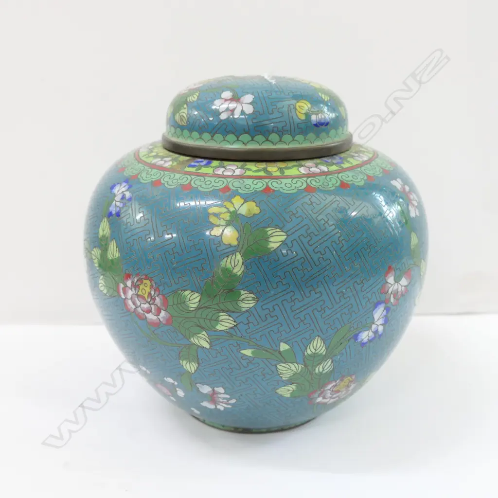 CLOISONNE GINGER JAR AND COVER H 200 MM  Image 1++