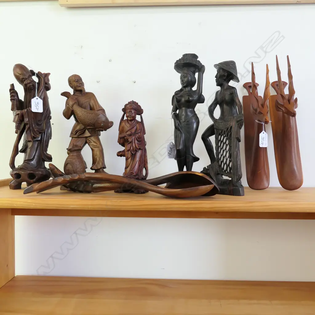 ASSORTED WOODEN FIGURINES, ETC Image 1++