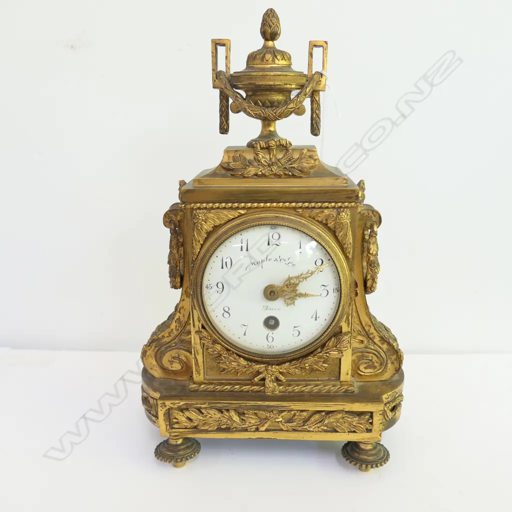 SMALL FRENCH MANTLE CLOCK MISSING PENDULUM 270MM H Image 1++