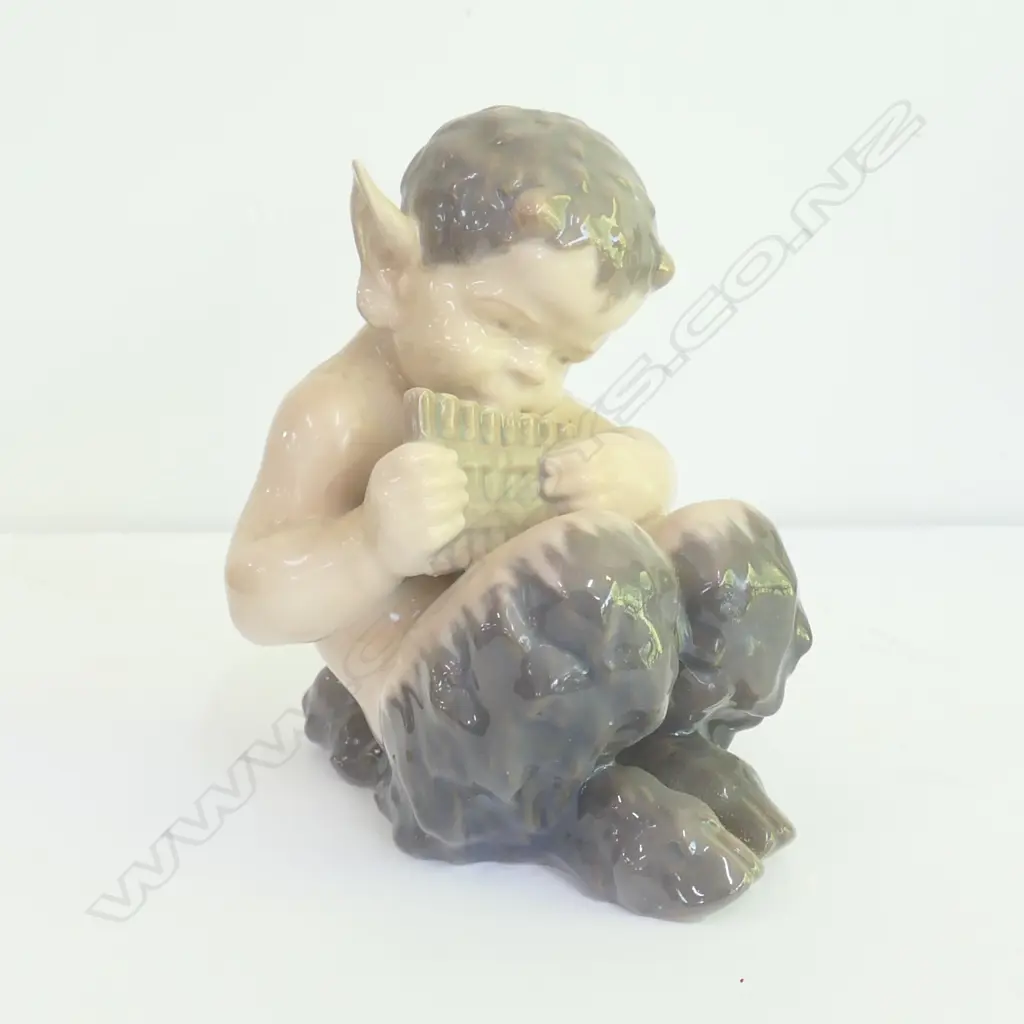 ROYAL COPENHAGEN YOUNG PAN PLAYING PIPE Image 1++