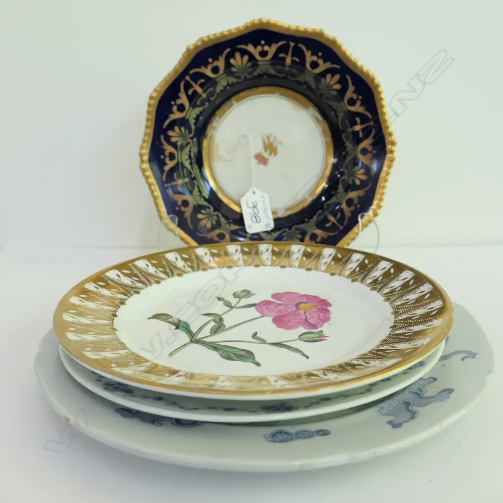 4 ANTIQUE CHINA PLATES; MASONS.FURSTENBERG ETC Image 1++