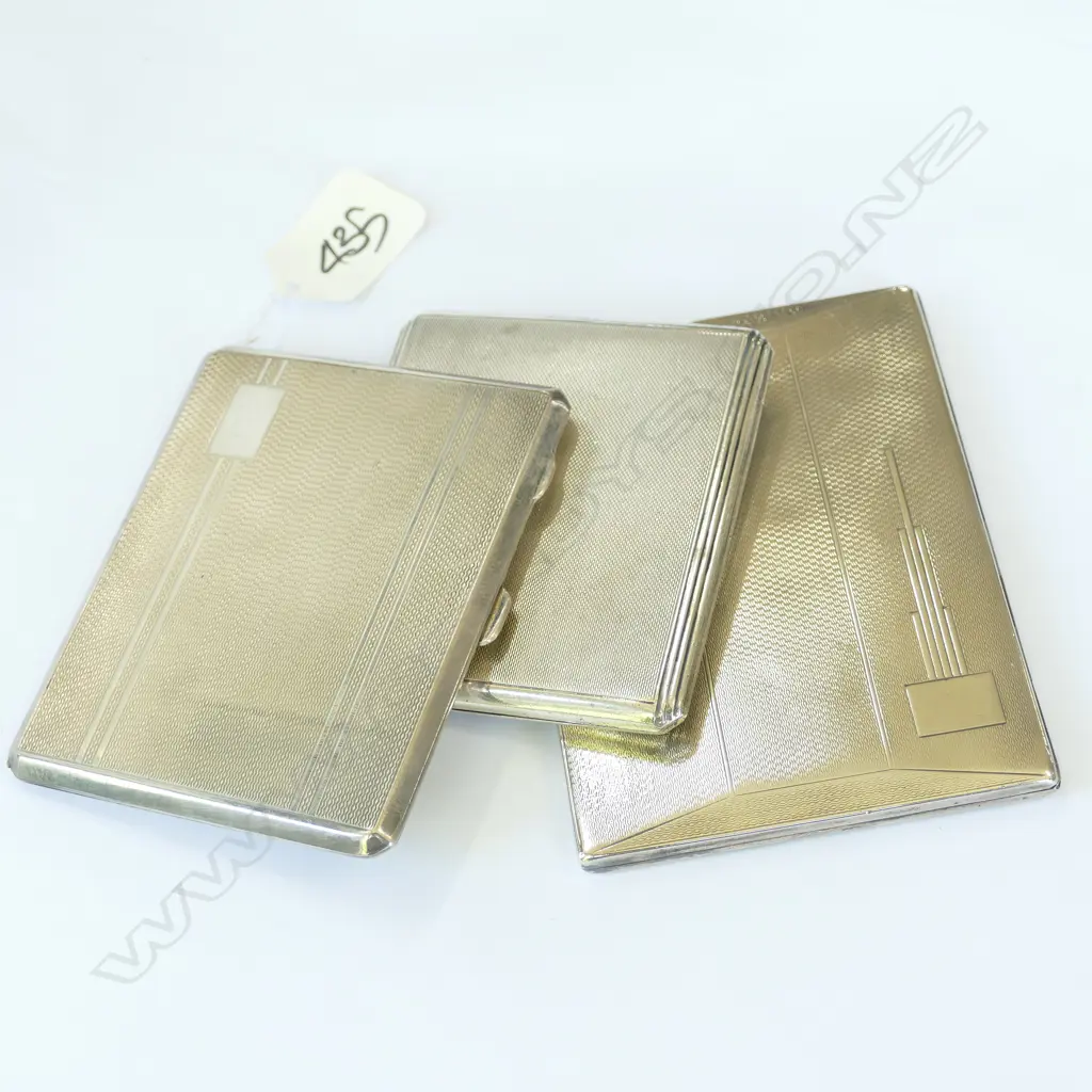 3 SILVER CIGARETTE CASES  Image 1++