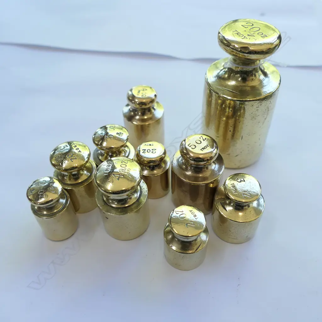 10 IMPERIAL BRASS WEIGHTS Image 1++