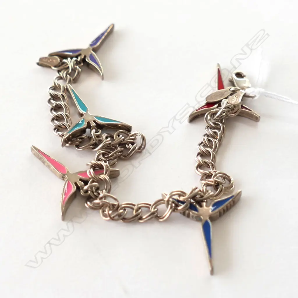 COLOURED ENAMEL AND SILVER BRACELET Image 1++