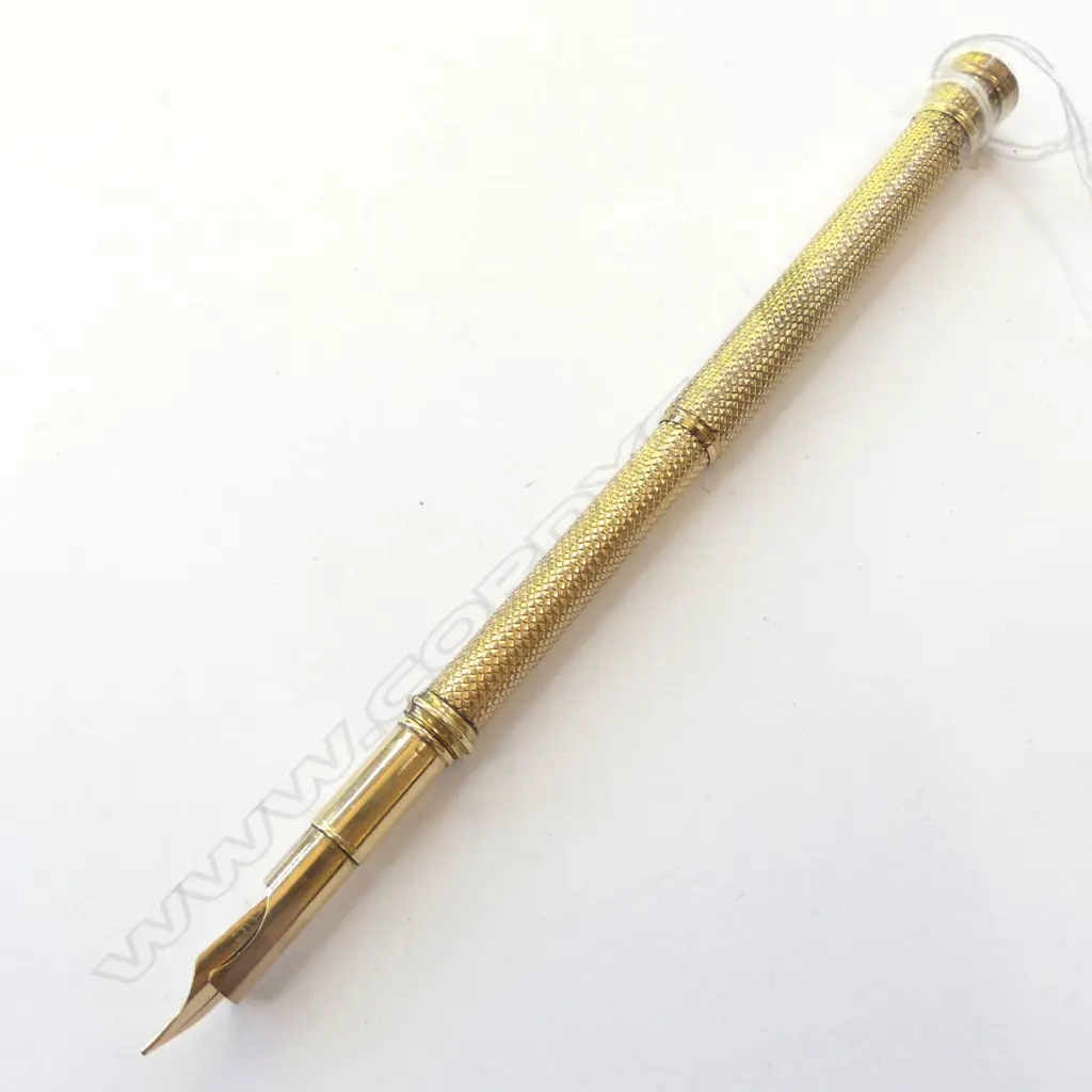1920's 10CT? GOLD DIP PEN 14CT GOLD NIB.Jewel set to handle end Image 1++