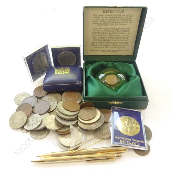 ASSORTED COIN COLLECTION/MEDALS/PENS/TOKEN