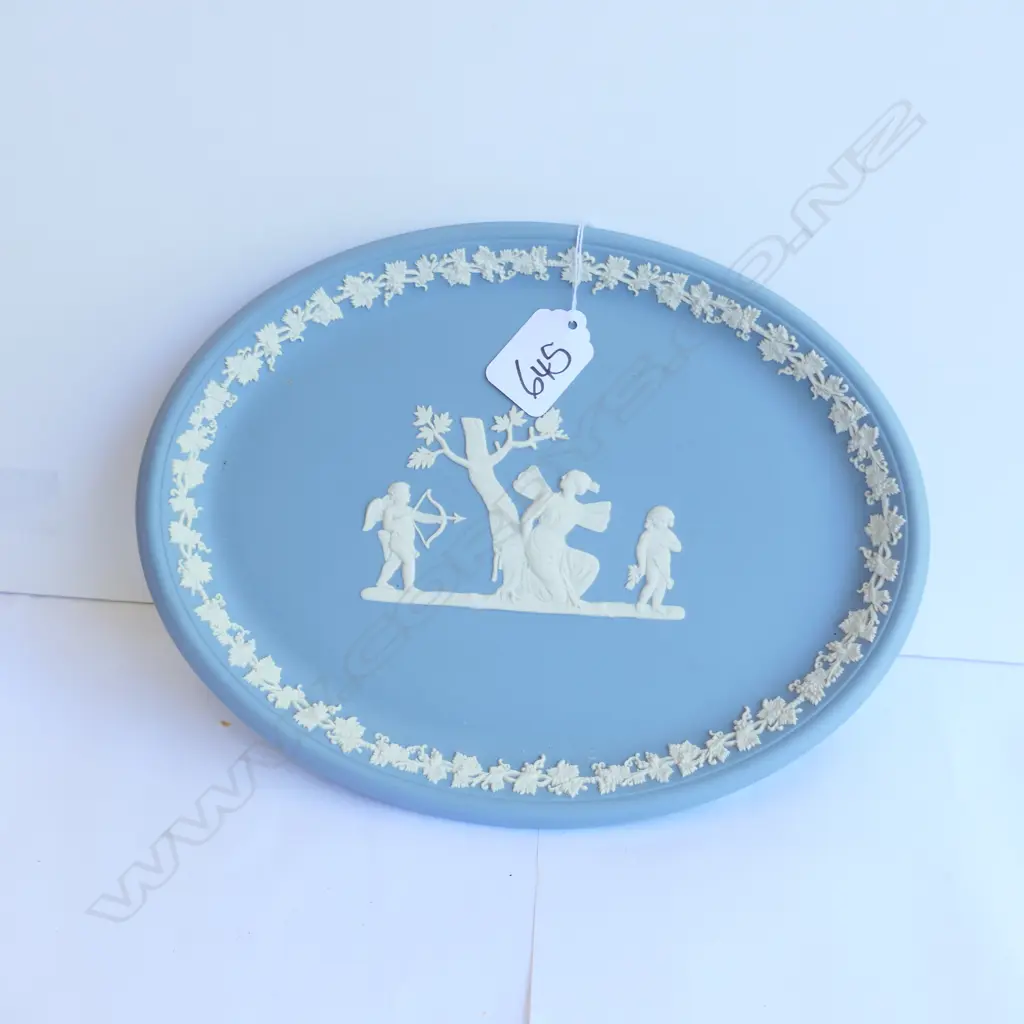 WEDGWOOD BLUE JASPERWARE OBLONG PLATE 240MM X 190MM Image 1++