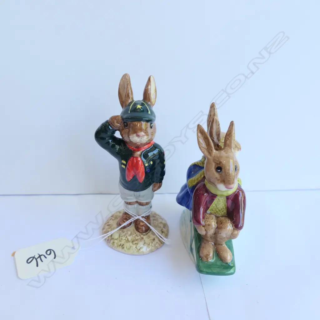 ROYAL DOULTON BUNNYKINS -BE PREPARED BP56 + BILLIE & BUNTIE SLEIGHRIDE BP4  Image 1++