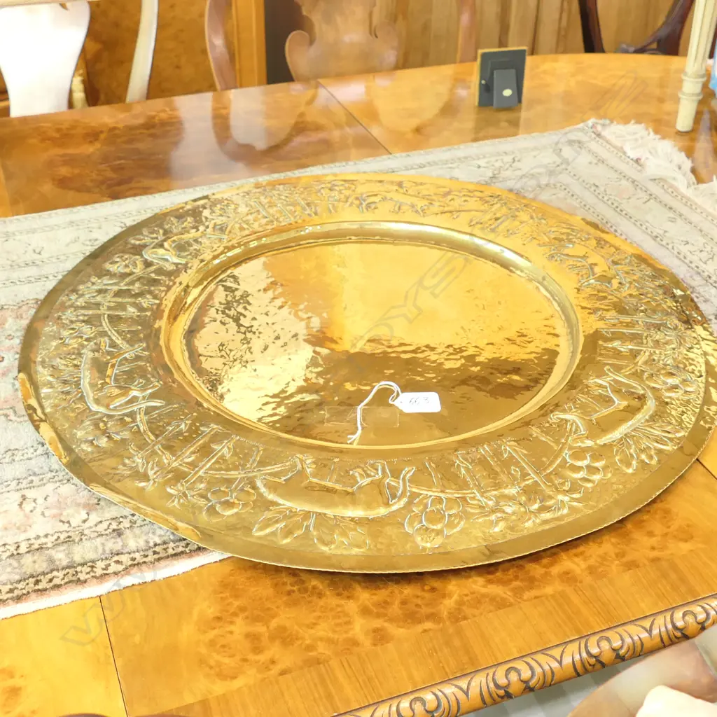 LARGE CIRCULAR BRASS WALL PLAQUE 620MM DIA Image 1++