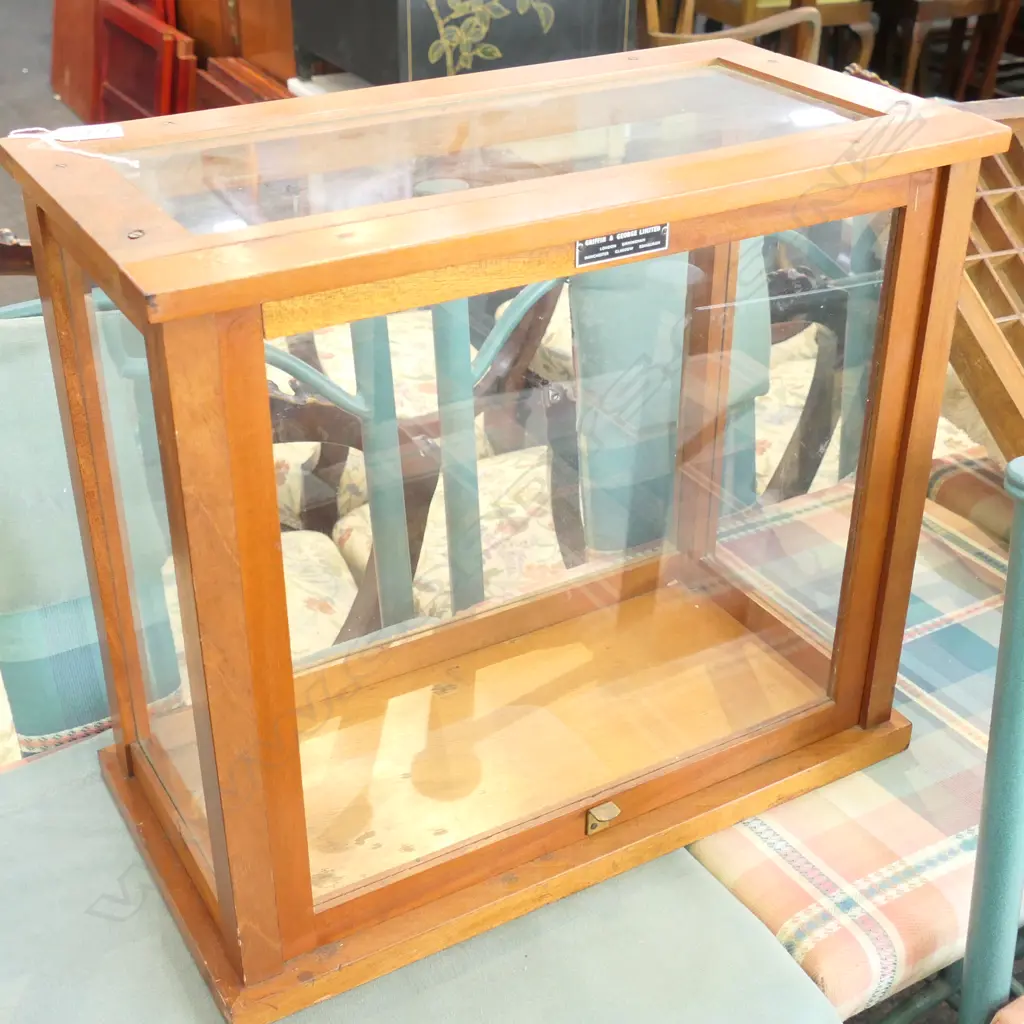 VINTAGE MAHOGANY GLAZED  DISPLAY CABINET ... Image 1++