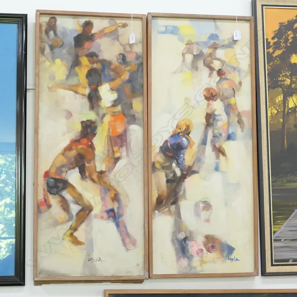 2 OIL PAINTINGS DANCERS BY LOYOLA Image 1++