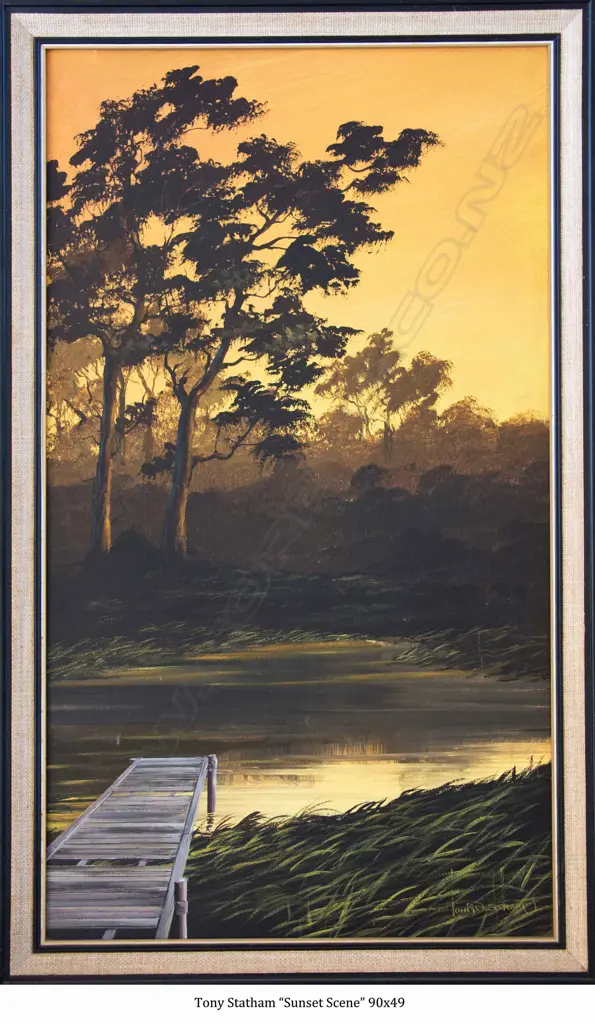 TONY STATHAM 'SUNSET SCENE' 900 x 490mm Image 1++