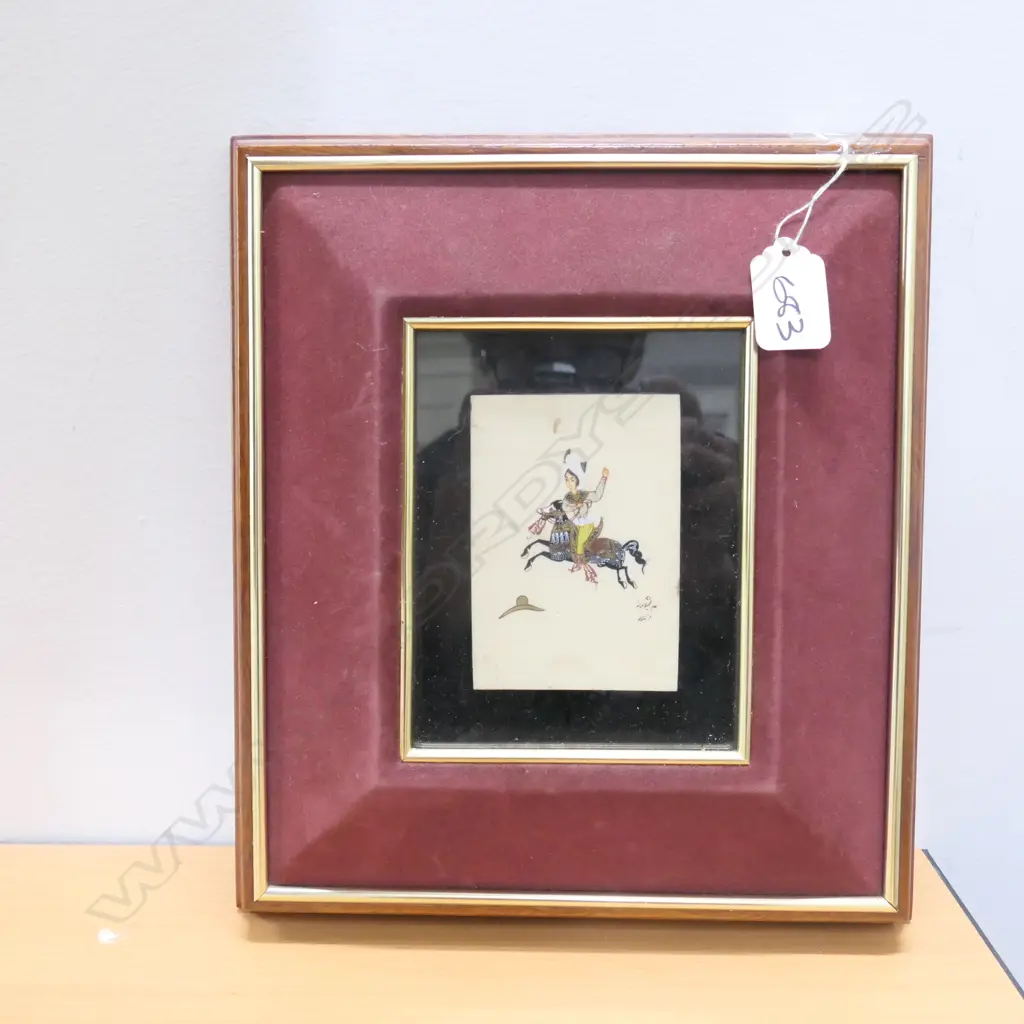 MUGHAL MINIATURE HORSEMAN ON IVORY Image 1++