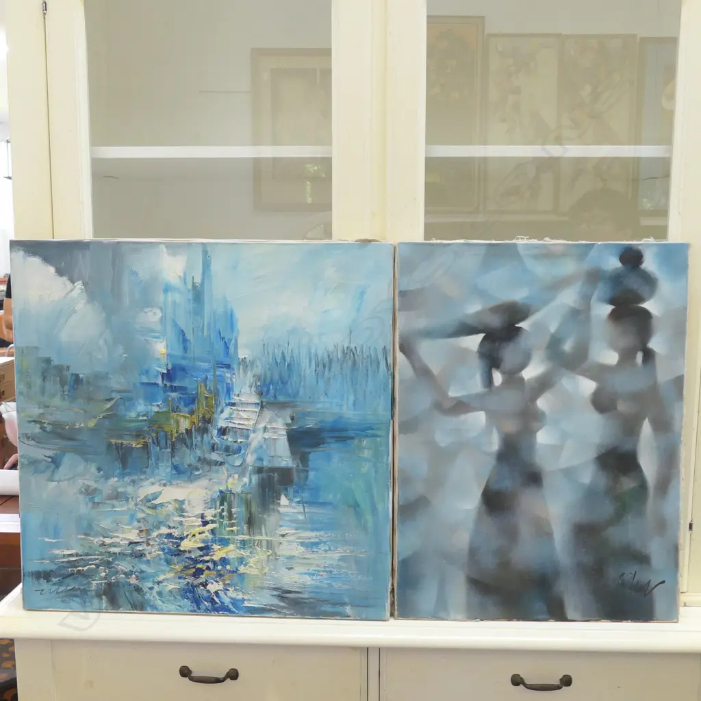 2 UNFRAMED OIL PAINTINGS Image 1++