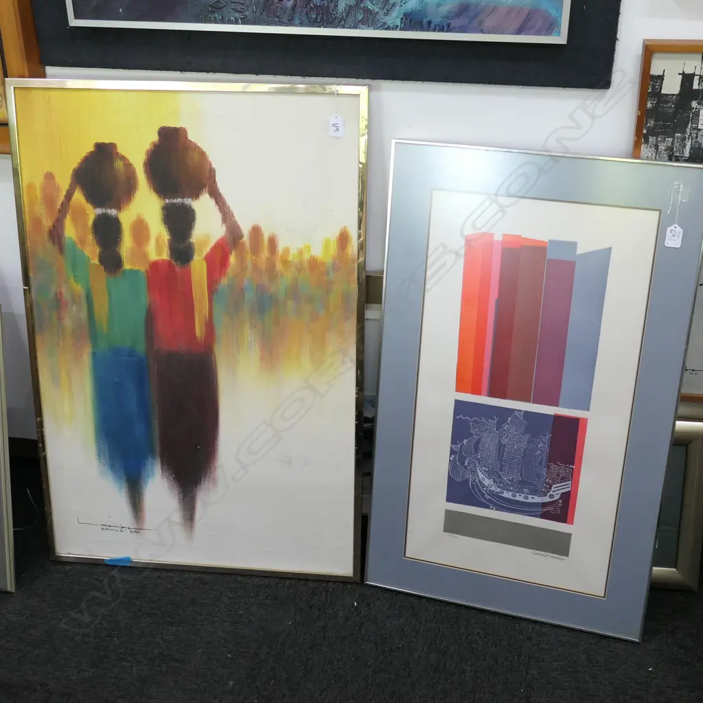 SCREENPRINT 16/22 SIGNED ? AND OIL BY SEVERINO LACAMBRA (1918- 85) Image 1++