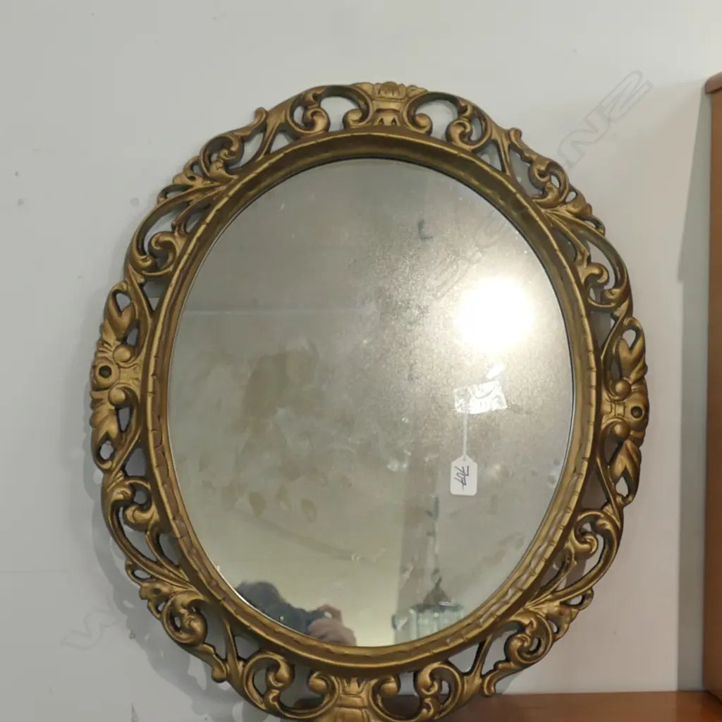 OVAL GILT FRAMED MIRROR H 600 MM Image 1++