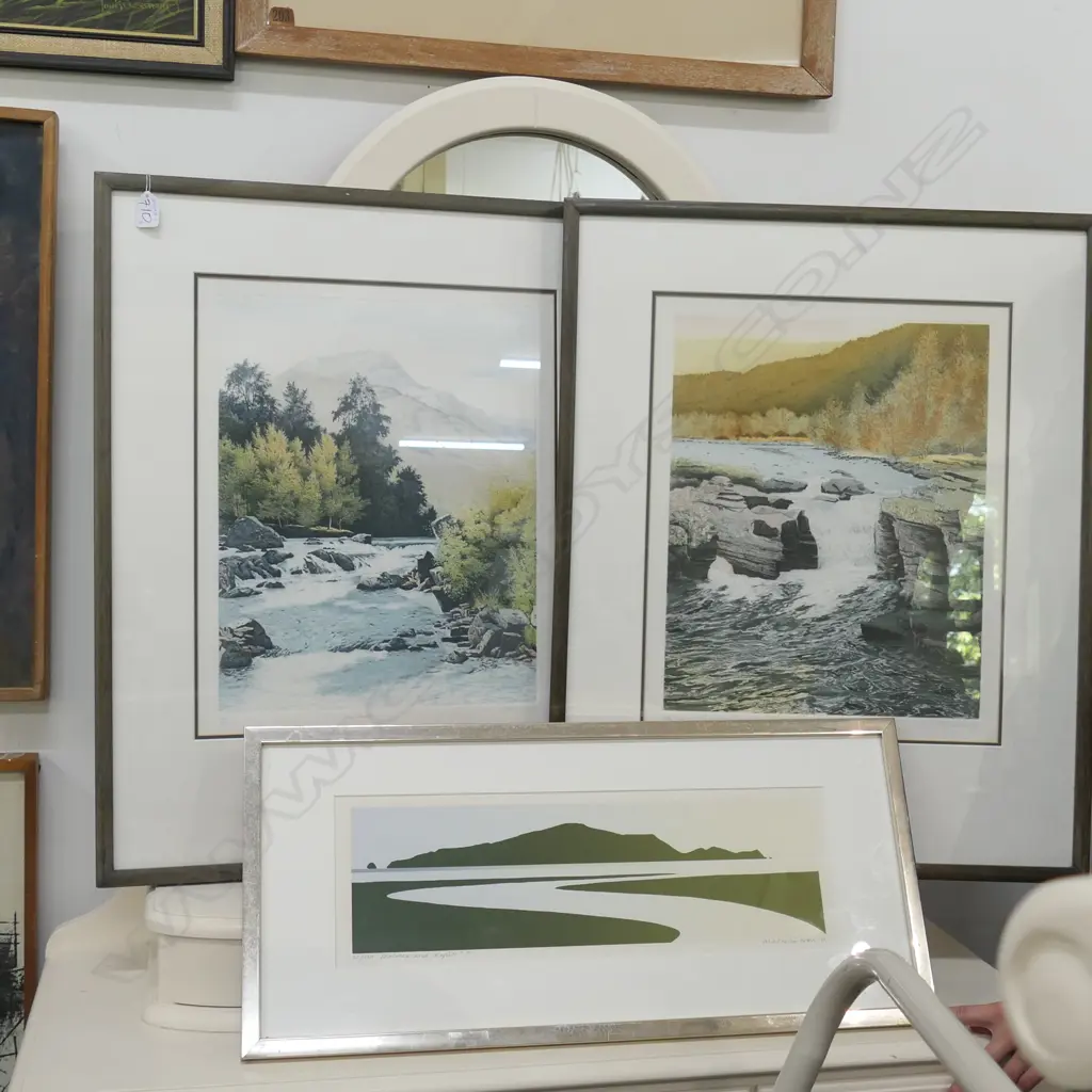 MALCOLM WARR LANDSCAPE PRINT (140 X 465) + 2 LANDSCAPE LITHOGRAPH PRINTS Image 1++