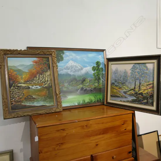 3 OIL PAINTINGS; JOY FRIS. KYOUNG & WEBSTER