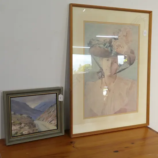 4 FRAMED ART WORKS: 2 PAINTINGS 2 PRINTS