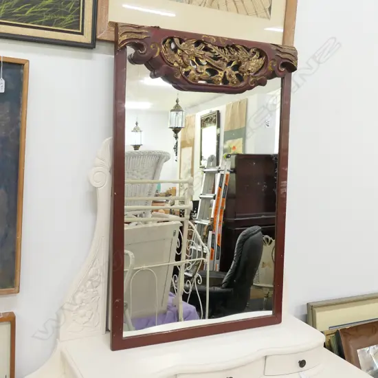 CHINESE CARVED FRAMED MIRROR