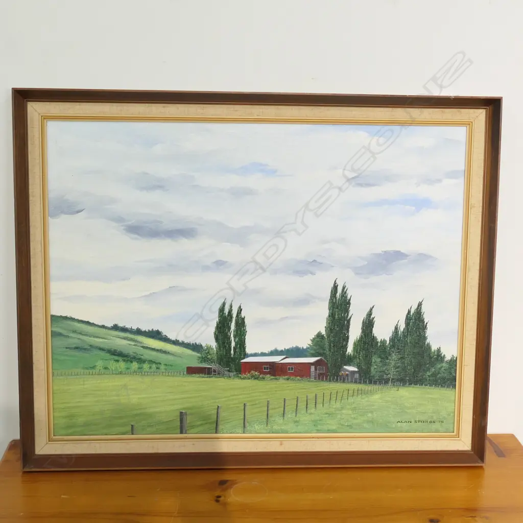 ALAN STOKES, OIL ON BOARD, WIND IN THE TREES Image 1++