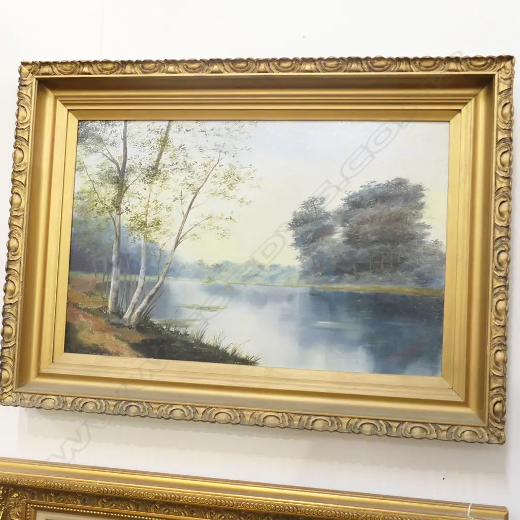 A BURMESTER, LANDSCAPE, OIL ON BOARD, SIGNED DATED 1904 Image 1++