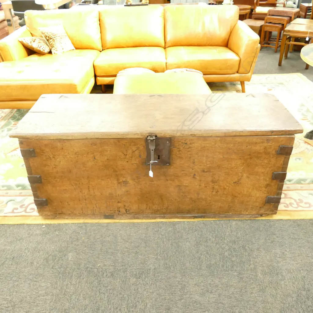 PRIMITIVE ANTIQUE FRUITWOOD COFFER 1500 X 540 X 600 Image 1++