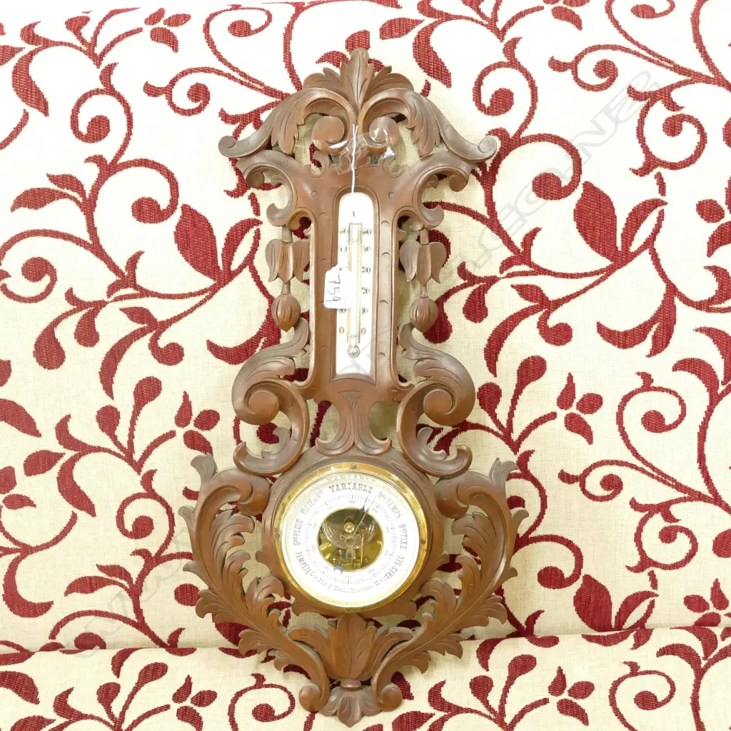 MAHOGANY FRAMED BAROMETER H 570 MM Image 1++