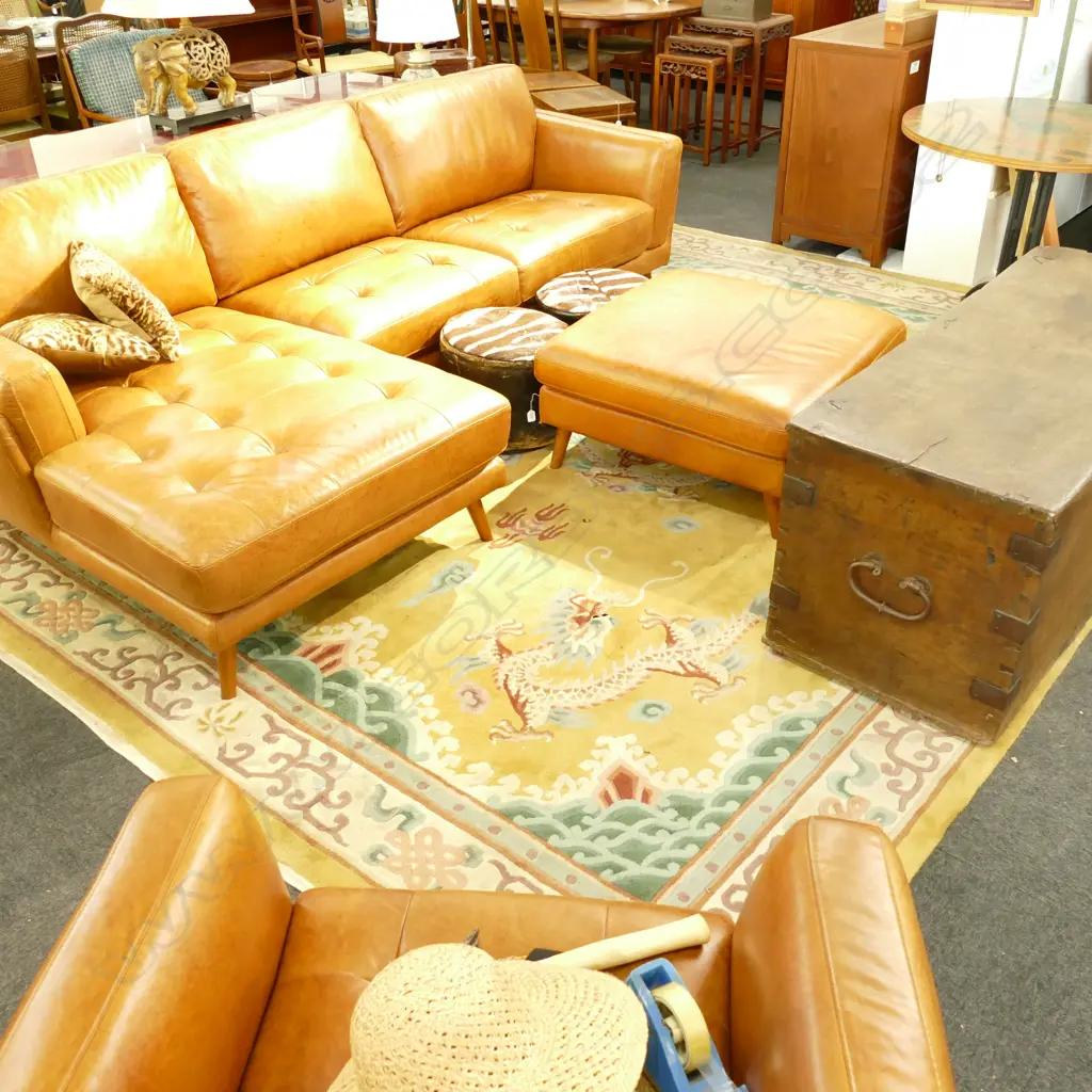 CHINESE WOOL PILE CARPET, MUSTARD TONES Image 1++