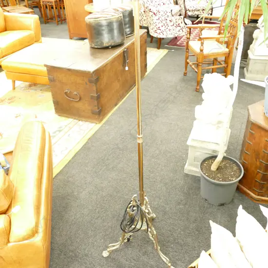 BRASS STANDARD LAMP NO SHADE 1480MM H