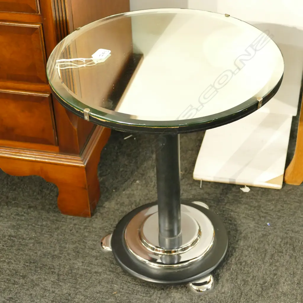 SMALL ART DECO MIRROR TOP SIDE TABLE H. 450MM Image 1++