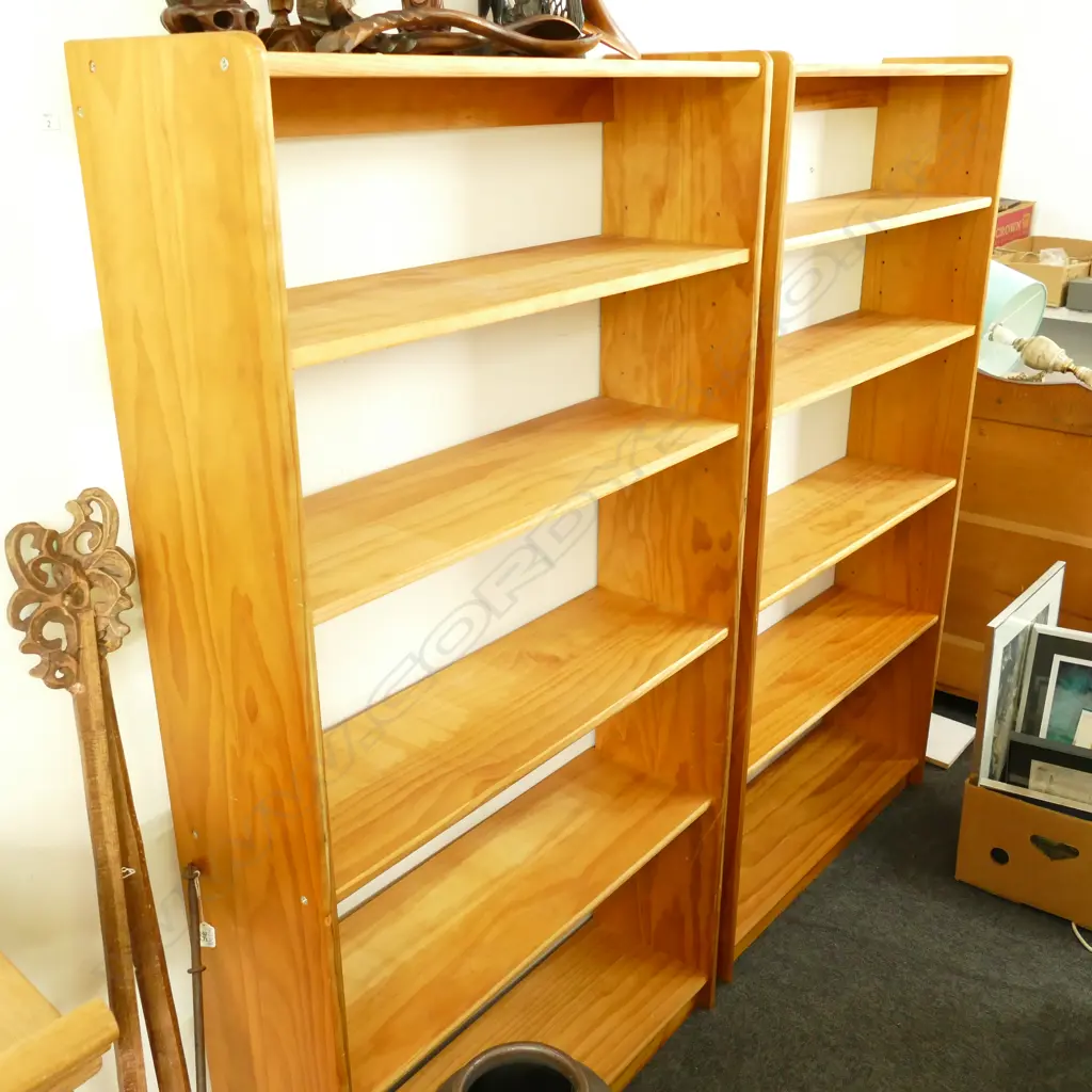 2 PINE BOOKCASES Image 1++